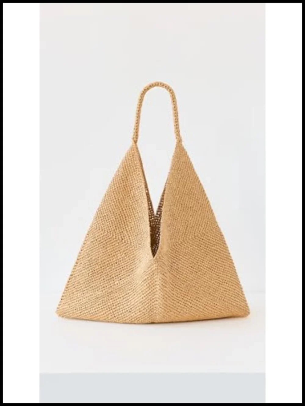 Woven Tubular Handle Hobo Bag - Solid Shoulder Bag